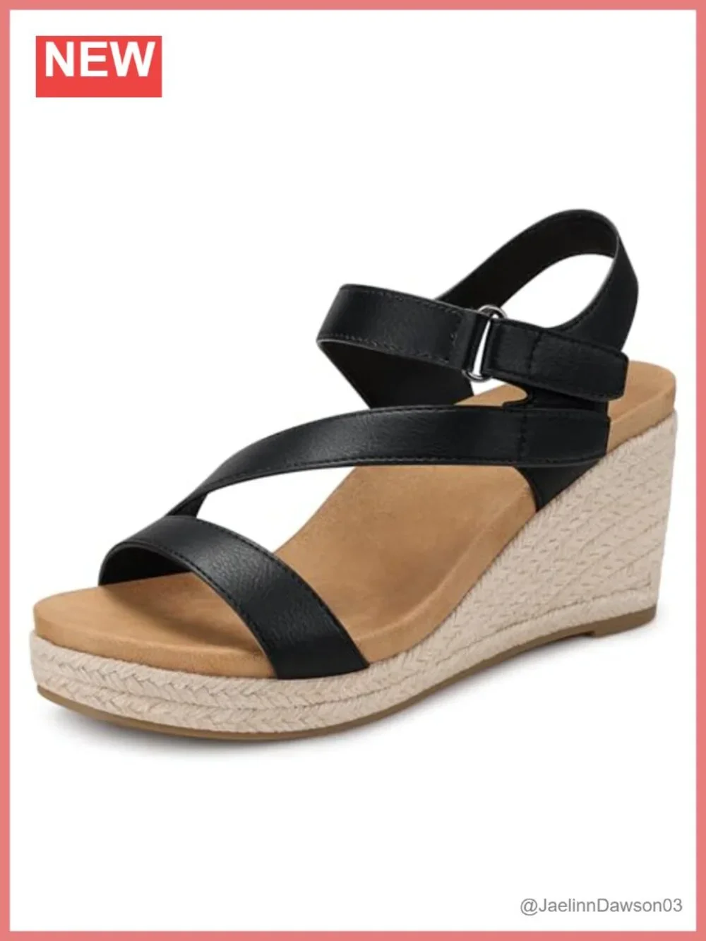 Wedge Sandals for Women Espadrille Arch Support Low Heel Platform Ankle Strap